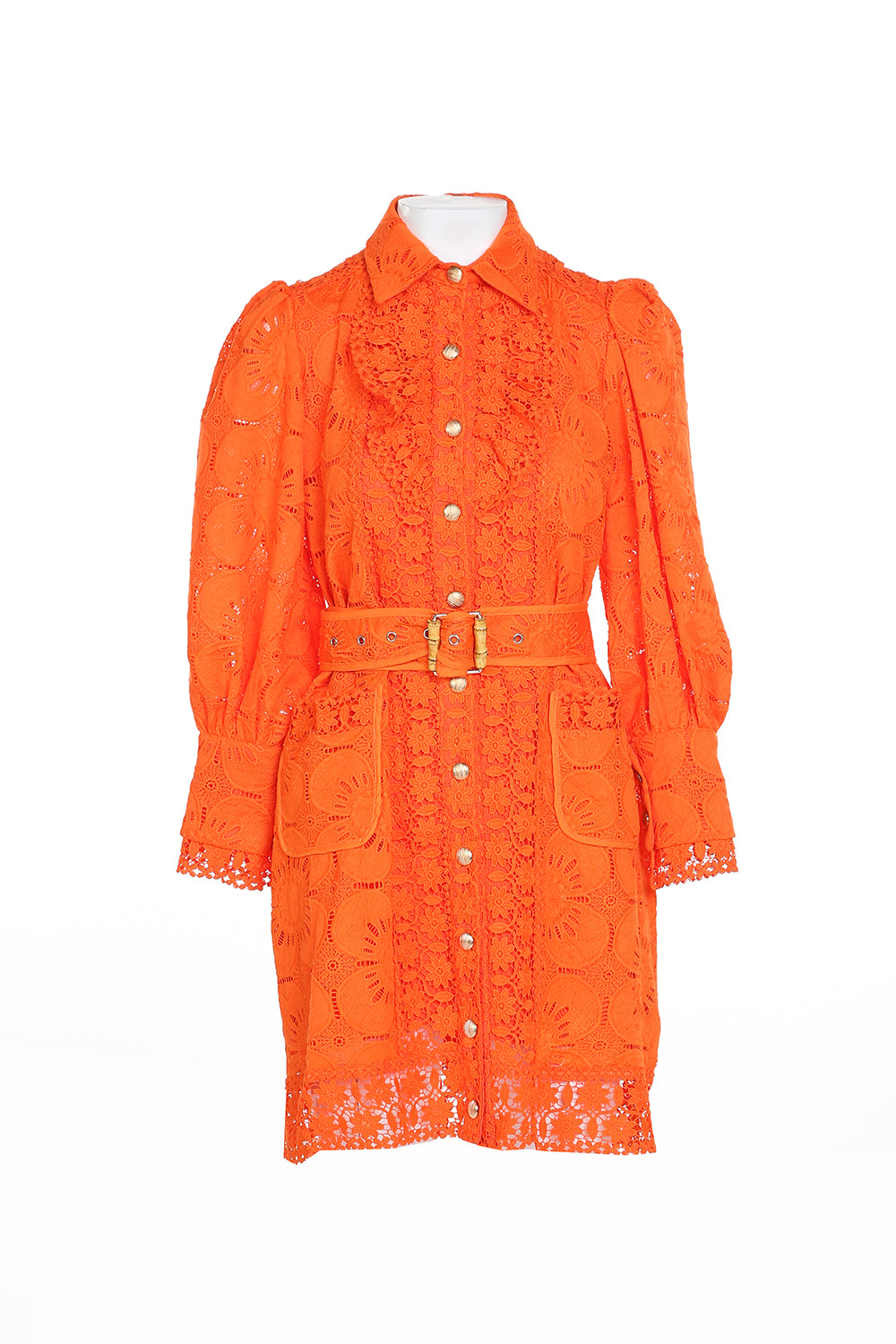 Tiger Orange Allover Lace Dress