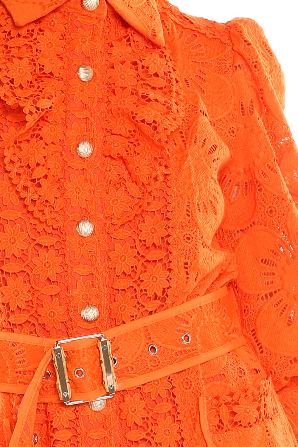 Tiger Orange Allover Lace Dress