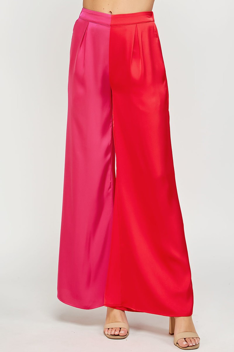 Pink Goes Red ColorBlock Pants