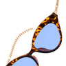Eye Candy Cat Eye Sunglasses (Tortoise / Blue Shades)