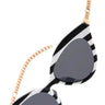 Eye Candy Cat Eye Sunglasses (Stripe Black / Black Shades )