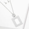 Geometric Silver Pendant Necklace Set
