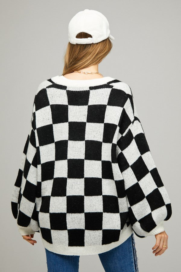 Check It Out Checkered Sweater