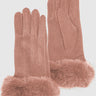 Faux Fur Cuff Knit Gloves