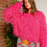 Go Pink Fringe Sweater