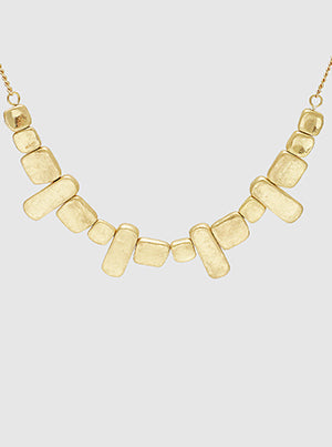 Gold Rectangles Rectangular Choker Necklace