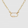 Gold Carabiner Chain Choker Necklace
