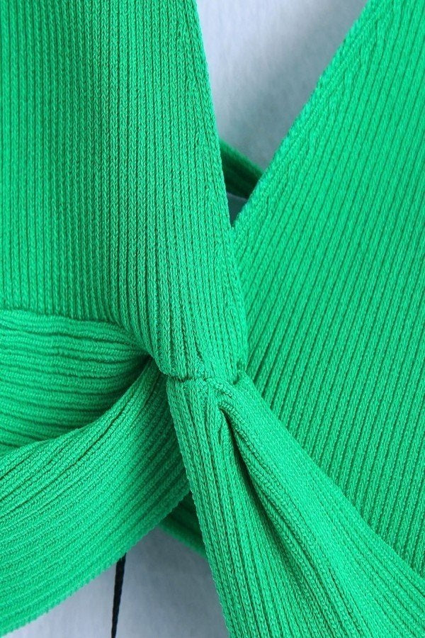 Greenery Ribbed Knit Crop Top