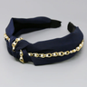 Navy Pearl Embellished Headband