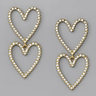 Gold Rhinestone Heart Dangle Earrings